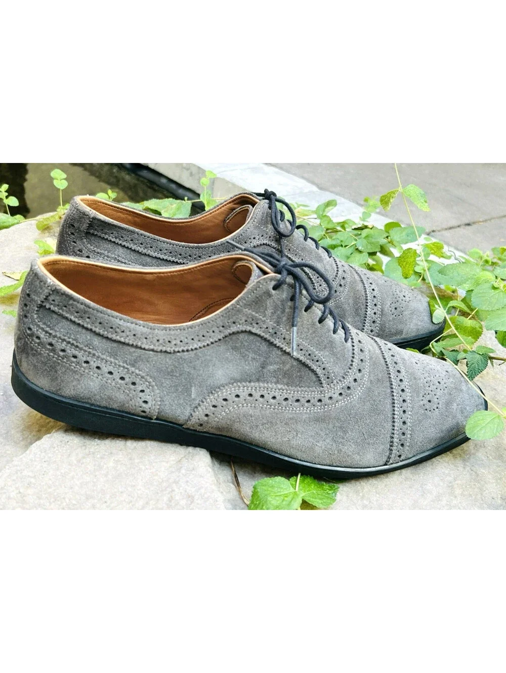 Allen Edmonds Strand Oxford Dress Sneaker Shoe Gray Leather Wingtip 13 EEE 3E